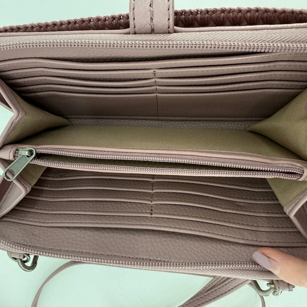 The Sak Iris Smartphone Wallet Rosewood Leather Crossbody Bag Wristlet Clutch